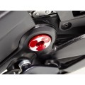 DBK Special Parts (Ducabike) Tri Blade Contrast Cut Billet Swingarm Caps for the Ducati Diavel V4 DBK Special Parts (Ducabike) Tri Blade Contrast Cut Billet Swingarm Caps for the Ducati Diavel V4
